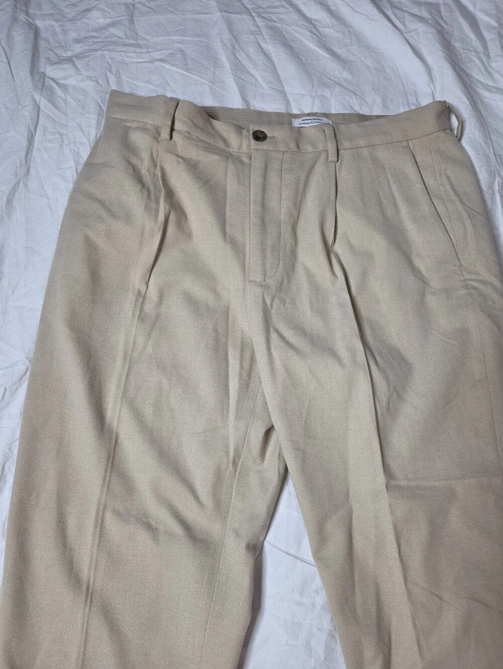NWT Banana Republic Relaxed Brushed Pleated Pants Taupe 35x30 Wool Blend